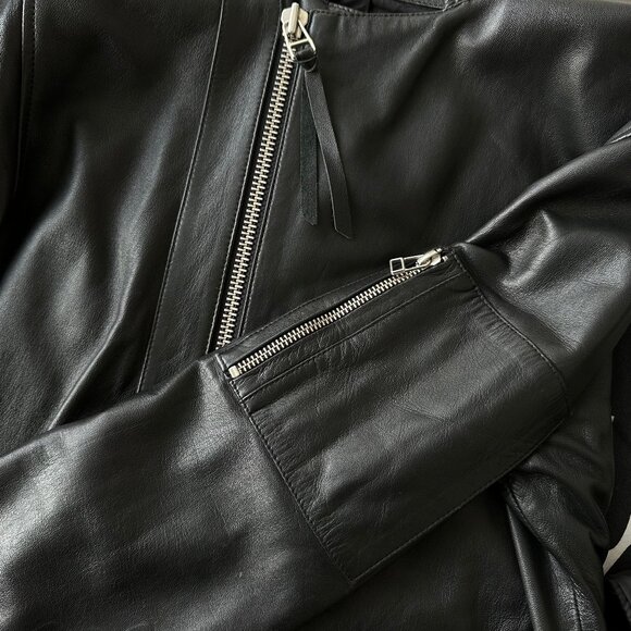 TIGER OF SWEDEN RIKKI LEATHER BIKER JACKET IN BLACK - Picture 3 of 7